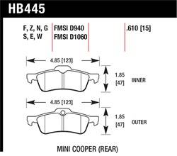 Hawk Performance - Disc Brake Pad - Hawk Performance HB445S.610 UPC: 840653075280 - Image 1