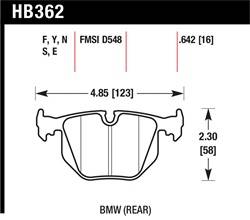 Hawk Performance - Disc Brake Pad - Hawk Performance HB362S.642 UPC: 840653074818 - Image 1