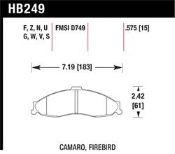 Hawk Performance - Disc Brake Pad - Hawk Performance HB249S.575 UPC: 840653074009 - Image 1