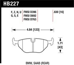 Hawk Performance - Disc Brake Pad - Hawk Performance HB227U.630 UPC: 840653073583 - Image 1