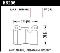 Hawk Performance - Disc Brake Pad - Hawk Performance HB206E.565 UPC: 840653073316 - Image 1