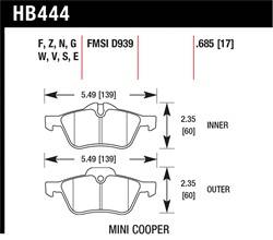 Hawk Performance - Disc Brake Pad - Hawk Performance HB444E.685 UPC: 840653075228 - Image 1