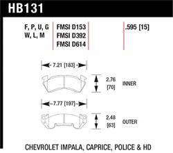 Hawk Performance - Disc Brake Pad - Hawk Performance HB131L.595 UPC: 840653071305 - Image 1