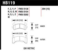 Hawk Performance - Disc Brake Pad - Hawk Performance HB119U.594 UPC: 840653071015 - Image 1