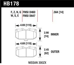 Hawk Performance - Disc Brake Pad - Hawk Performance HB178F.564 UPC: 840653010854 - Image 1