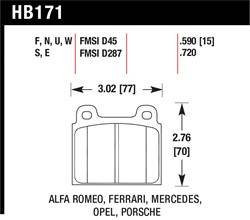 Hawk Performance - Disc Brake Pad - Hawk Performance HB171F.590 UPC: 840653010748 - Image 1