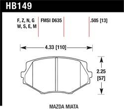 Hawk Performance - Disc Brake Pad - Hawk Performance HB149Z.505 UPC: 840653051406 - Image 1