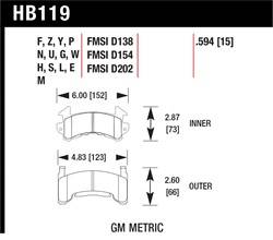 Hawk Performance - Disc Brake Pad - Hawk Performance HB119Z.594 UPC: 840653050034 - Image 1