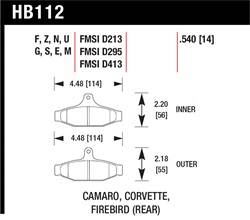 Hawk Performance - Disc Brake Pad - Hawk Performance HB112N.540 UPC: 840653030180 - Image 1