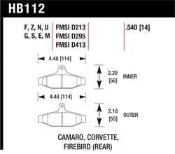 Hawk Performance - Disc Brake Pad - Hawk Performance HB112F.540 UPC: 840653010182 - Image 1