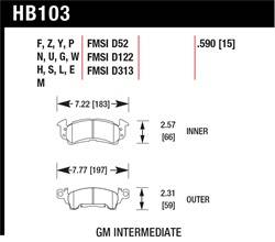 Hawk Performance - Disc Brake Pad - Hawk Performance HB103P.590 UPC: 840653040028 - Image 1