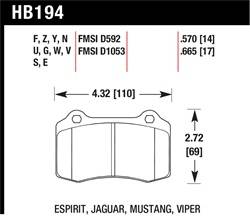 Hawk Performance - Disc Brake Pad - Hawk Performance HB194B.570 UPC: 840653068855 - Image 1
