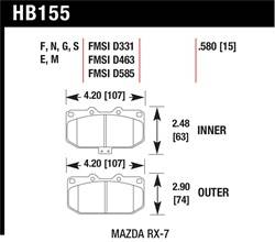 Hawk Performance - Disc Brake Pad - Hawk Performance HB155B.580 UPC: 840653068756 - Image 1