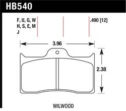 Hawk Performance - Disc Brake Pad - Hawk Performance HB540F.490 UPC: 840653015231 - Image 1