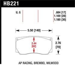 Hawk Performance - Disc Brake Pad - Hawk Performance HB221U1.18 UPC: 840653073521 - Image 1