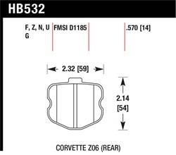 Hawk Performance - Disc Brake Pad - Hawk Performance HB532V.570 UPC: 840653079349 - Image 1