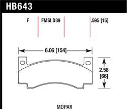 Hawk Performance - Disc Brake Pad - Hawk Performance HB643F.595 UPC: 840653061887 - Image 1