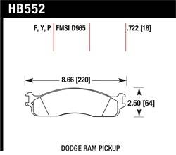 Hawk Performance - Disc Brake Pad - Hawk Performance HB552P.722 UPC: 840653041186 - Image 1