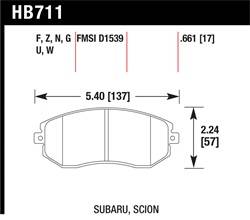 Hawk Performance - Disc Brake Pad - Hawk Performance HB711G.661 UPC: 840653078137 - Image 1