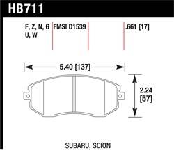 Hawk Performance - Disc Brake Pad - Hawk Performance HB711F.661 UPC: 840653063973 - Image 1