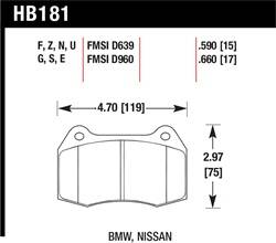 Hawk Performance - Disc Brake Pad - Hawk Performance HB181U.590 UPC: 840653072630 - Image 1