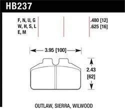 Hawk Performance - Disc Brake Pad - Hawk Performance HB237N.625 UPC: 840653031552 - Image 1