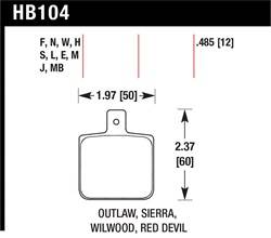 Hawk Performance - Disc Brake Pad - Hawk Performance HB104F.485 UPC: 840653010069 - Image 1