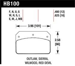 Hawk Performance - Disc Brake Pad - Hawk Performance HB100MB.480 UPC: - Image 1