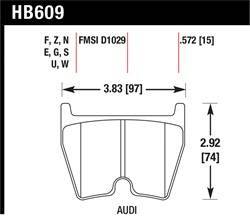 Hawk Performance - Disc Brake Pad - Hawk Performance HB609W.572 UPC: 840653077253 - Image 1