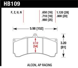 Hawk Performance - Disc Brake Pad - Hawk Performance HB109U.980 UPC: 840653070629 - Image 1