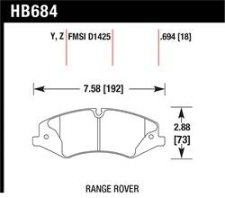Hawk Performance - Disc Brake Pad - Hawk Performance HB684Y.694 UPC: 840653062846 - Image 1
