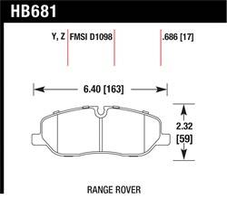 Hawk Performance - Disc Brake Pad - Hawk Performance HB681Z.686 UPC: 840653062716 - Image 1