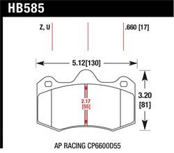 Hawk Performance - Disc Brake Pad - Hawk Performance HB585U.660 UPC: 840653076935 - Image 1