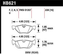 Hawk Performance - Disc Brake Pad - Hawk Performance HB621R.638 UPC: 840653078267 - Image 1