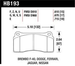 Hawk Performance - Disc Brake Pad - Hawk Performance HB193G.610 UPC: 840653072951 - Image 1