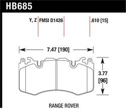 Hawk Performance - Disc Brake Pad - Hawk Performance HB685Z.610 UPC: 840653062877 - Image 1