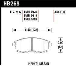 Hawk Performance - Disc Brake Pad - Hawk Performance HB268G.665 UPC: 840653074153 - Image 1