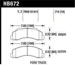 Hawk Performance - Disc Brake Pad - Hawk Performance HB672Z.714 UPC: 840653062938 - Image 1