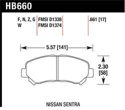 Hawk Performance - Disc Brake Pad - Hawk Performance HB660W.661 UPC: 840653077758 - Image 1