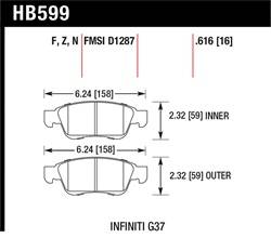 Hawk Performance - Disc Brake Pad - Hawk Performance HB599F.616 UPC: 840653015453 - Image 1