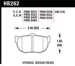 Hawk Performance - Disc Brake Pad - Hawk Performance HB262S.540 UPC: 840653074092 - Image 1