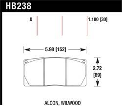 Hawk Performance - Disc Brake Pad - Hawk Performance HB238U1.18 UPC: 840653073781 - Image 1