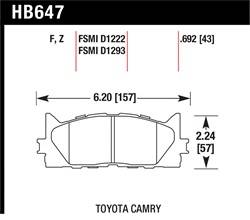 Hawk Performance - Disc Brake Pad - Hawk Performance HB647B.692 UPC: 840653069579 - Image 1