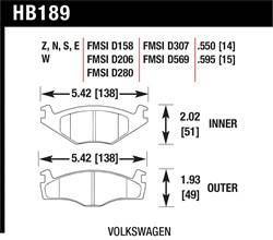 Hawk Performance - Disc Brake Pad - Hawk Performance HB189E.550 UPC: 840653072791 - Image 1