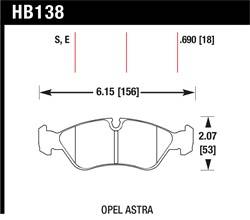 Hawk Performance - Disc Brake Pad - Hawk Performance HB138E.690 UPC: 840653071497 - Image 1