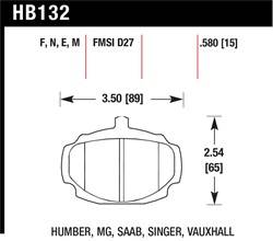 Hawk Performance - Disc Brake Pad - Hawk Performance HB132E.580 UPC: 840653071343 - Image 1