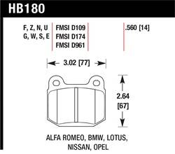 Hawk Performance - Disc Brake Pad - Hawk Performance HB180Z.560 UPC: 840653051468 - Image 1