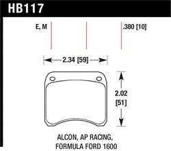 Hawk Performance - Disc Brake Pad - Hawk Performance HB117M.380 UPC: 840653070902 - Image 1