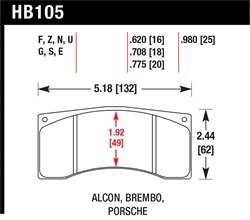 Hawk Performance - Disc Brake Pad - Hawk Performance HB105Z.620 UPC: 840653052472 - Image 1