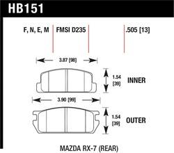 Hawk Performance - Disc Brake Pad - Hawk Performance HB151F.505 UPC: 840653010601 - Image 1